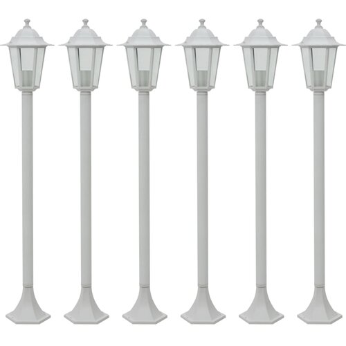 The Living Store vrtne ulične svetilke 6 kosov E27 110 cm aluminij bele - vrtna ulična svetilka, (21743210) Slike