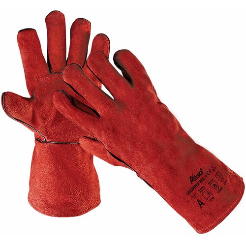 Albo zaštitne rukavice sandpiper red bl, koža, crvene boje 11 Slike