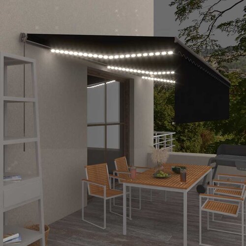 Tenda na ručno uvlačenje s roletom LED 6 x 3 m antracit Cijene