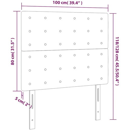  LED uzglavlje tamnoplavo 100x5x118/128 cm bar&amp;scaron;unasto Slike