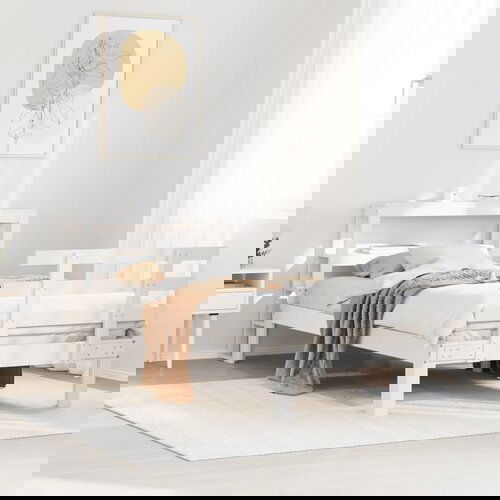 vidaXL Okvir kreveta s uzglavljem bez madraca bijeli 90x190 cm Cijene