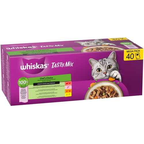 Whiskas Tasty Mix 40 x 85 g - Chef&amp;#039;s Choice u umaku (4 vrste) Slike