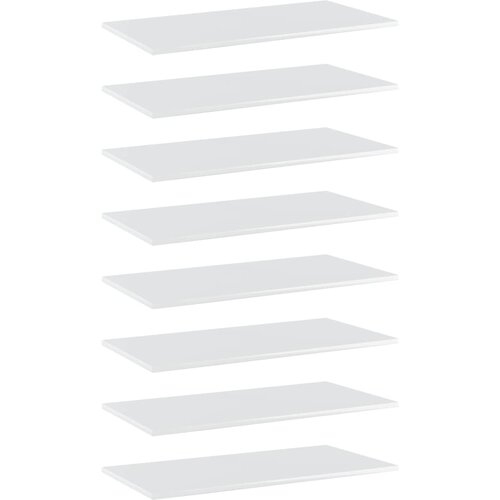 vidaXL Police za knjige 8 kom visoki sjaj bijele 80x40x1,5 cm iverica Cene