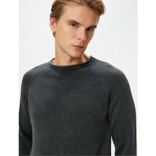Koton Knitwear Sweater Washable Crew Neck Stitching Detailed Cotton Slike