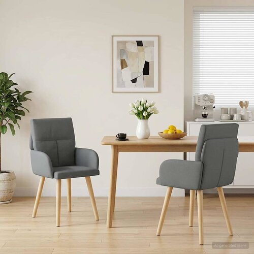vidaXL Trpezarijske stolice 2 pcs Tkanina Tamnosiva 60 x 56 x 96 cm Cene