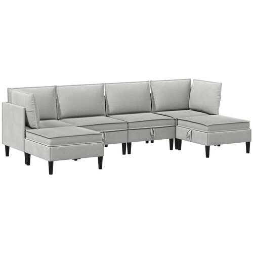  Set namještaja za dnevni boravak 6 pcs Svjetlosiva Tkanina Cene