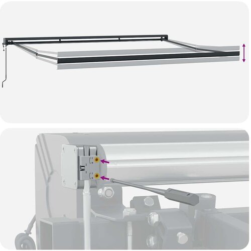 VidaXL Tenda na uvlačenje žuto-bijela 4 5x3 m od tkanine i aluminija Slike