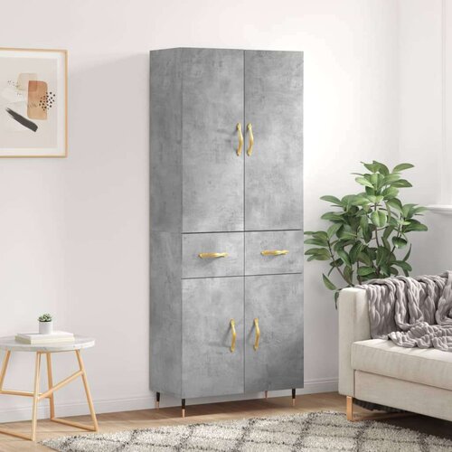  Visoka komoda siva betona 69 5x34x180 cm od konstruiranog drva Slike