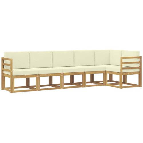 vidaXL Zunanja garnitura za sedenje 6 pcs Bela in krem Poliester, (5000281893) Cene