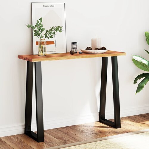 vidaXL Konzolna miza z naravnim robom 110x35x80 cm trden akacijev les Cene