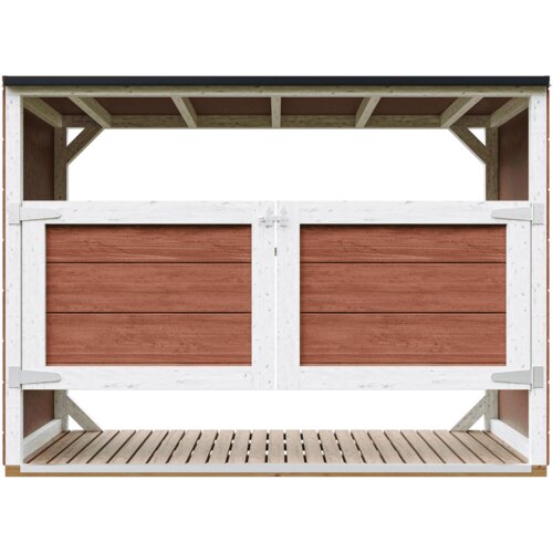 Timbela Nadstre&scaron;ek za smetnjake 3x240L, vrtna shramba M982A-REDWOOD RED, (5000255889) Cene