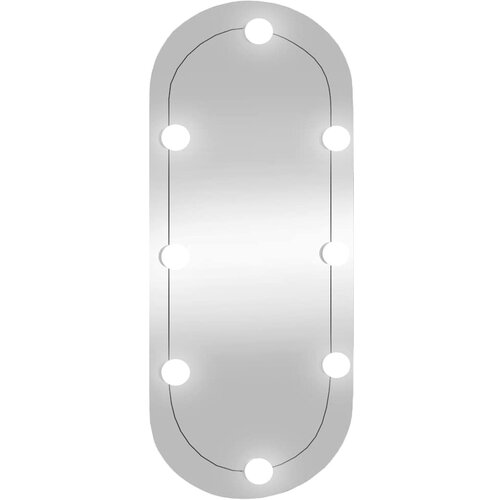 Maison Chic Stensko Ogledalo - Zrcalo - Kozmetično ogledalo z LED lučkami 35x80 cm stekleno ovalno, (21698021) Cene