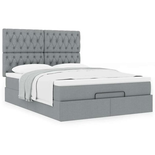 vidaXL Okvir kreveta s madraca svijetlosivi 140x200cm tkanine Cijene