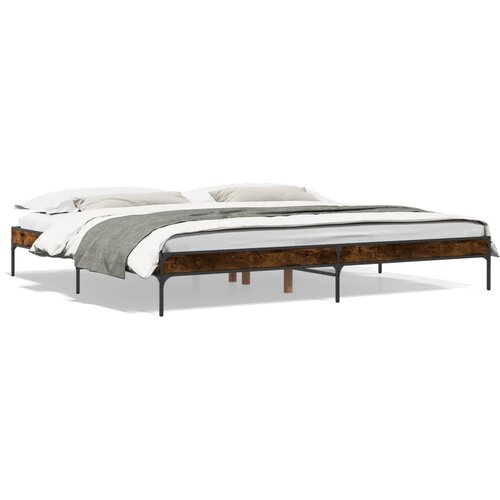  Okvir za krevet boja hrasta 200x200cm konstruirano drvo i metal Slike