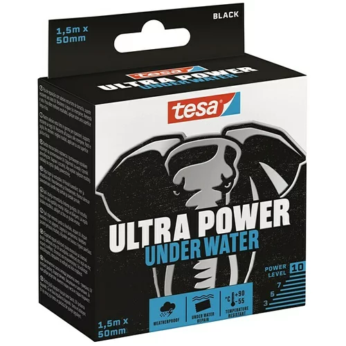 Tesa Ultra Power Ljepljiva traka za podvodno lijepljenje (Crne boje, 1,5 m x 50 mm)