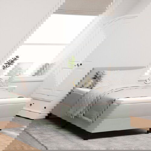 VidaXL Box Spring Krevet s Madracem Svjetlosiva Jednokrevetna Bar&amp;scaron;un Slike