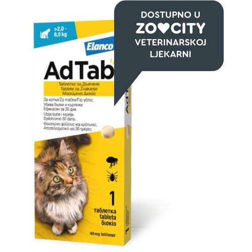 AdTab tablete protiv buha i krpelja za žvakanje za mačke (2-8 kg) Cene