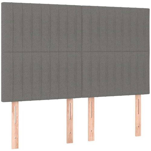  Krevet box spring s madracem LED tamnosivi 140x200 cm tkanina Slike