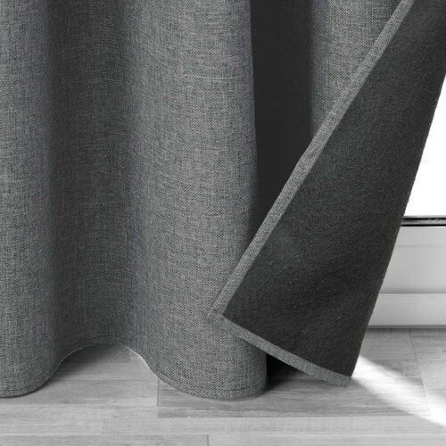 Douceur d int&amp;eacute;rieur Antracitno siva zavjesa sa zvučnom izolacijom 140x260 cm Jupiter &amp;ndash; Slike