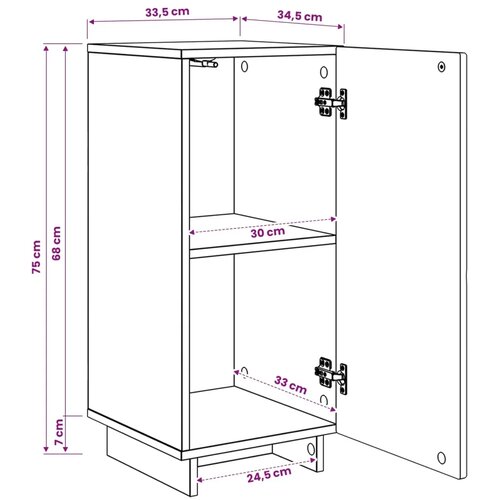  Komoda Crna 33 5 x 34 5 x 75 cm Konstruirano drvo - Crna Slike