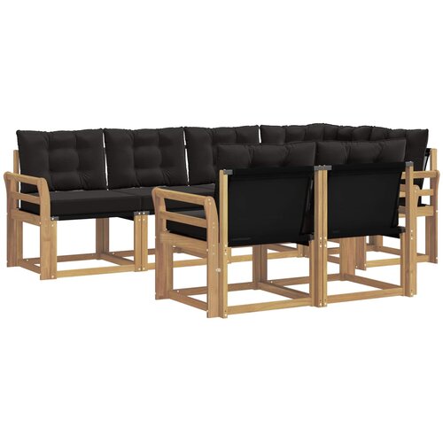 vidaXL Zunanja garnitura za sedenje z blazino 7 pcs Bela in črna, (5000272171) Cene