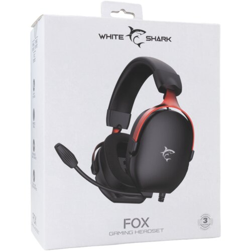WHITESHARK Fox GH-2445 gaming slu&amp;scaron;alice s mikrofonom, crne Slike