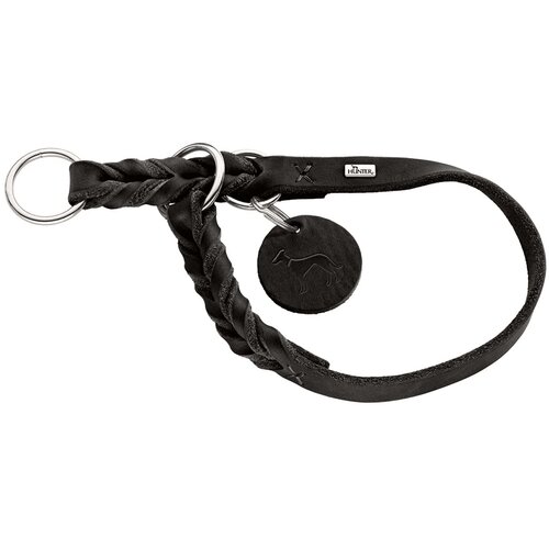 Hunter poludavilica za pse solid education m/l 45-50 cm, koža crna Cene