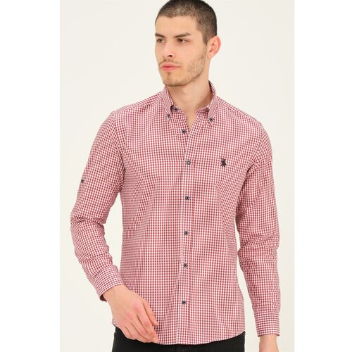 Dewberry G752 MEN'S SHIRT-BURGUNDY Cene