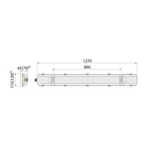  Tehničko fluorescentno rasvetno telo 2xG13/18W/230V IP65 1270mm Slike