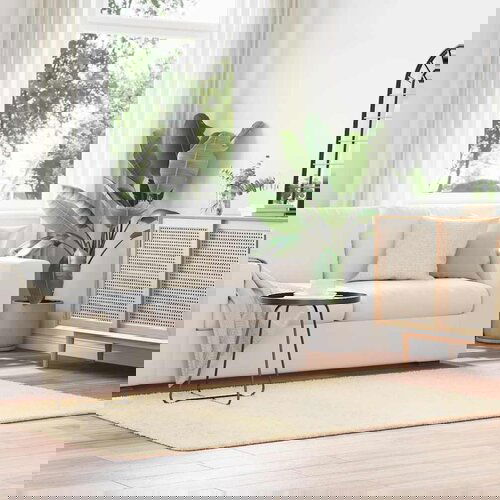 VidaXL Čupavi tepih s visokim vlaknima krem 130x200 cm poliester Slike