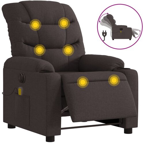 Maison Chic Električni masažni naslanjač - Relax naslanjač temno rjavo blago, (22134552) Cene