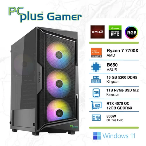 PCPLUS GAMER R7-7700X RAČUNALNIK PC PCPLUS 16GB1TB RTX4070