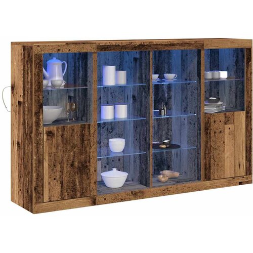  LED komoda Staro drvo 163 x 37 x 100 cm Konstruirano drvo Slike