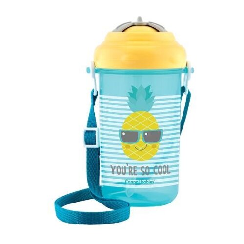 Canpol So Cool Bottle steklenička za otroke s slamico Ananas 12m+ 400 ml Cene