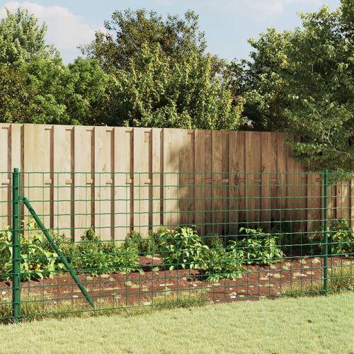 vidaXL Mrežna ograja s prirobnico zelena 1x25 m Cene