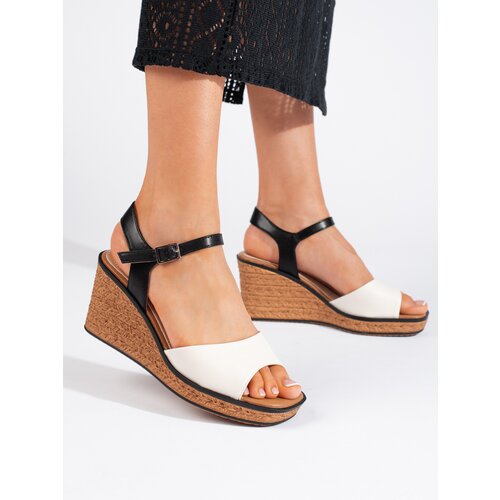 Sergio Leone Women&amp;#039;s white wedge sandals by Slike