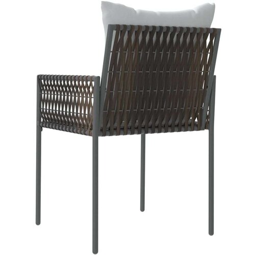 VidaXL Vrtne stolice s jastucima 6 kom smeđe 54x61x83 cm od poliratana Slike