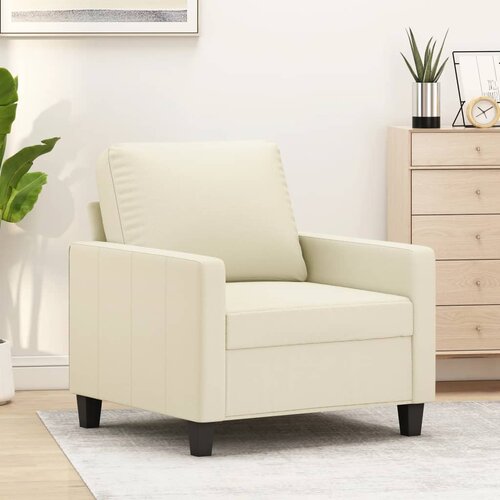 The Living Store Fotelj krem 60 cm umetno usnje - Enosed, (21836570) Cene