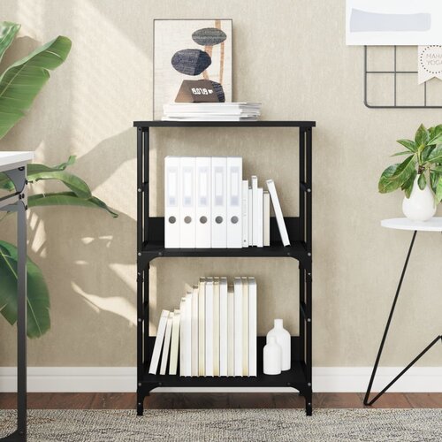 VidaXL Knjižna polica črna 50x33x82 cm inženirski les Slike