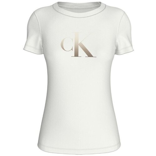 Calvin Klein Jeans Majice &amp;amp; Polo majice J20J224982 Bela Slike