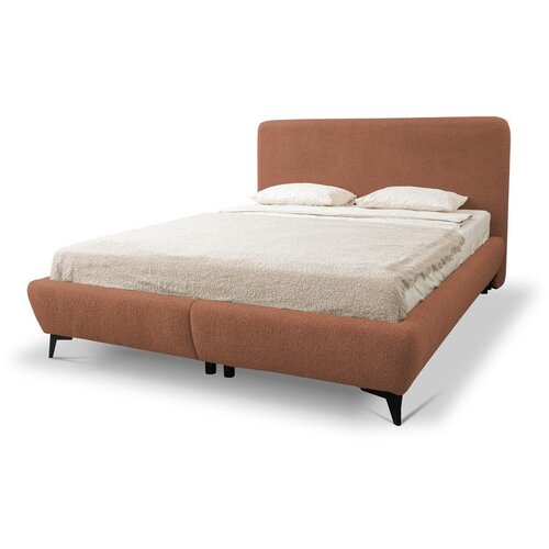 Makamii Tapecirani bračni krevet s prostorom za odlaganje s podnicom 180x200 cm boje terakote Makapu &amp;ndash; Slike