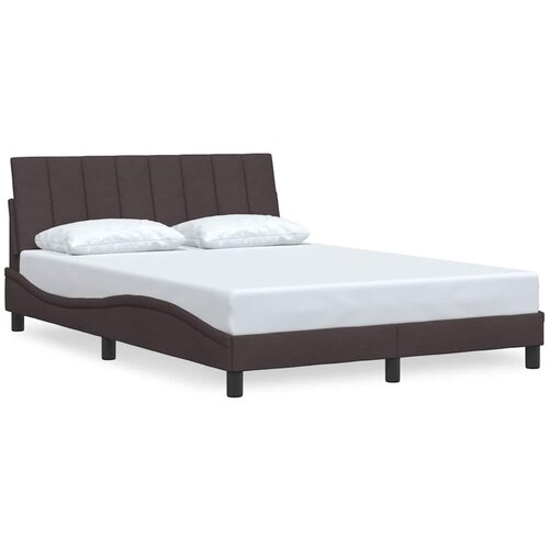 Maison Chic Posteljni Okvir - Dvoposteljna postelja brez vzmetnice temno rjav 140x190 cm blago, (22082260) Slike