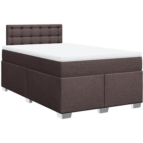 VidaXL Box spring postelja z vzmetnico temno rjav 120x200 cm blago, (21306946) Slike