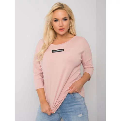 Fashion Hunters Dusty pink plus size blouse with a V-neck at the back