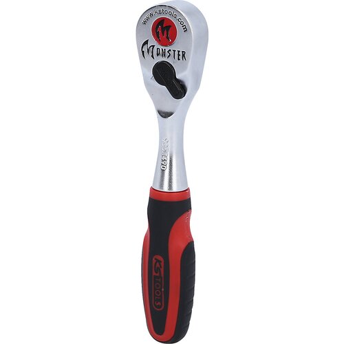 Ks Tools Preklopna raglja z nastavkom 1/4'' MONSTER, 80 zob, rdeče/črne barve Cene