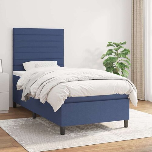  Box spring postelja z vzmetnico moder 80x200 cm blago, (20893511) Slike