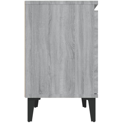  Noćni ormarić s metalnim nogama boja sivog hrasta 40x30x50 cm Slike