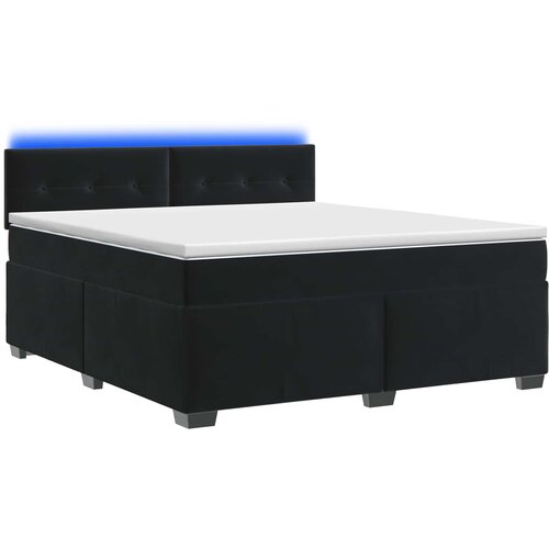  Krevet s box springom, madracem i LED-om Crna 160 x 200 cm Slike