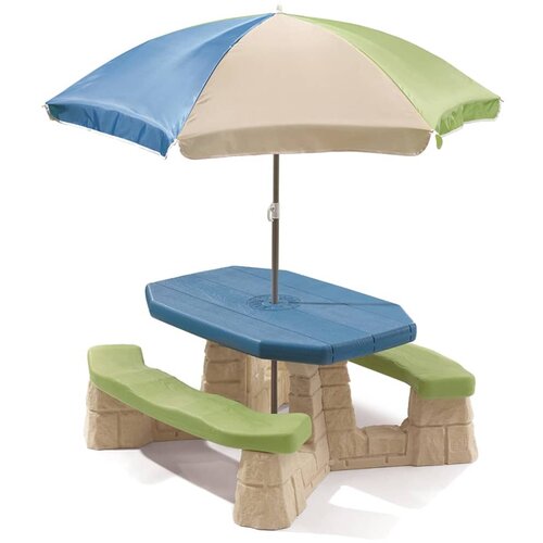 Step 2 Piknik miza s senčnikom aqua modra, (20987199) Slike