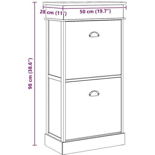  za cipele smeđi 50 x 28 x 98 cm od drva paulovnije Slike